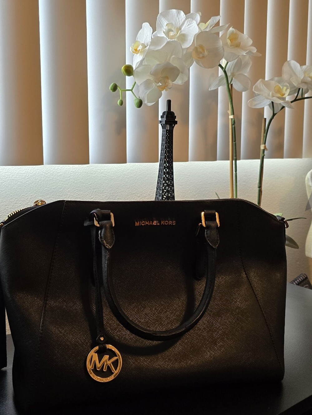 Michael Kors Black Saffiano Leather Satchel